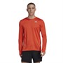 adidas Mens Own The Run Aeroready Long Sleeve Running Top Semi Orange/Refer Silver