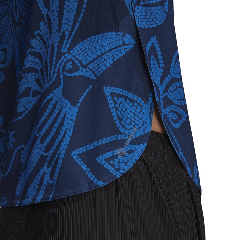 adidas Womens Farm Rio Aeroready Tank Top Mystery Blue/Hi-Res Yellow