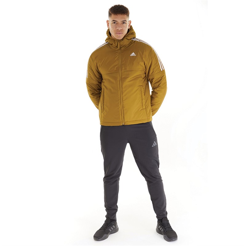 adidas Mens Essentials Insulated Hooded Jacket Bronze Strata