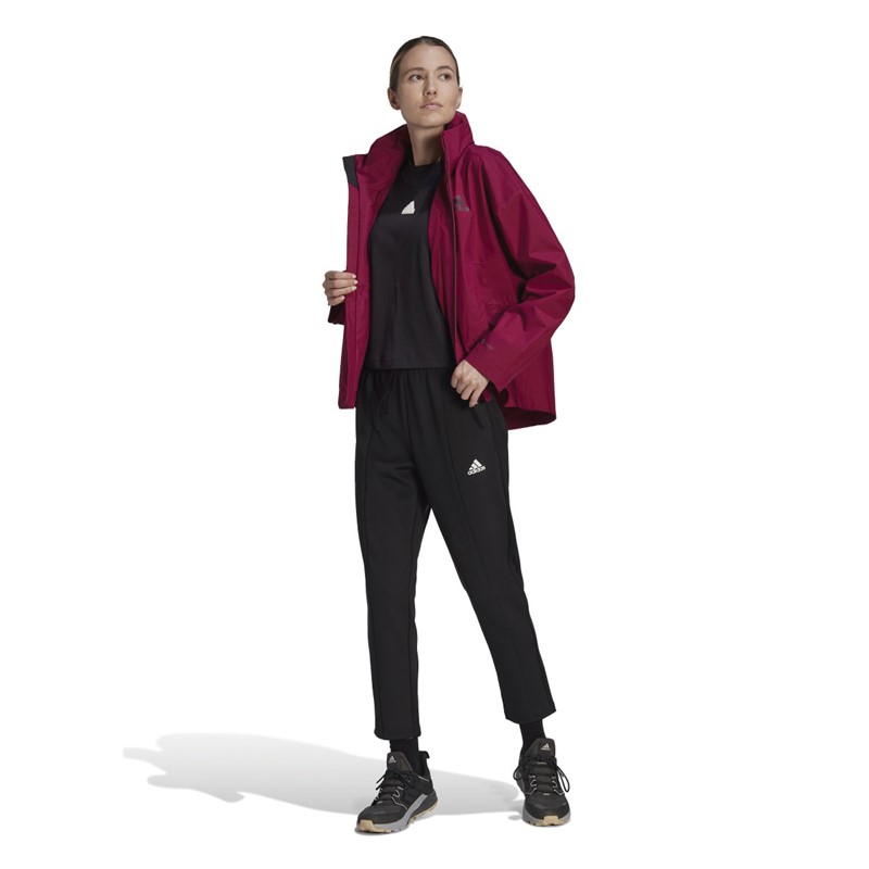 adidas Womens Terrex Traveer Rain.Rdy Waterproof Jacket Power Berry