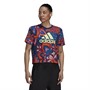 adidas Womens Farm Rio Aeroready Graphic Top Mystery Blue/Hi-Res Yellow