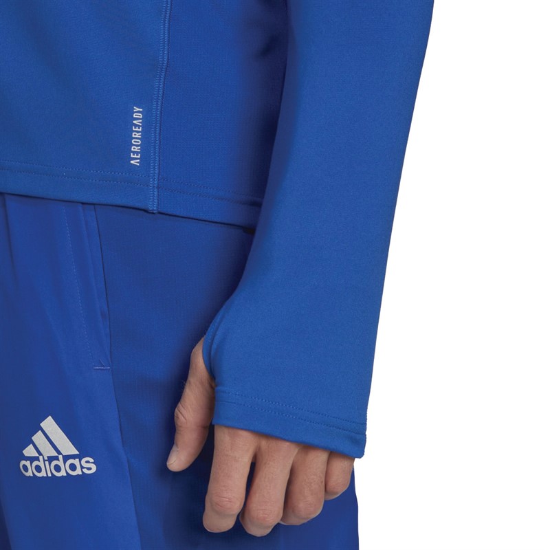 adidas Mens Own The Run 1/2 Zip Aeroready Long Sleeve Running Top Royal Blue