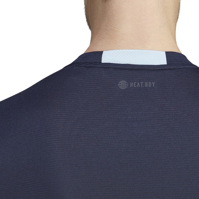 adidas Mens X Marimekko Designed For Training T-Shirt Legend Ink/Halo Blue/Light Brown