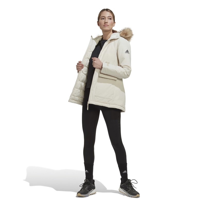 adidas Womens Utilitas Hooded Parka Aluminium