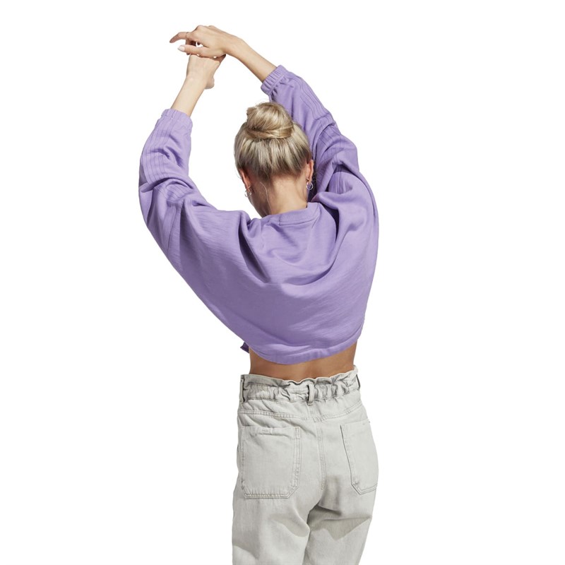 adidas Womens Cropped Dance Sweatshirt Violet Fusion/Violet Fusion