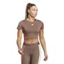 adidas Womens Aeroready Colorblock Cropped Top Earth Strata