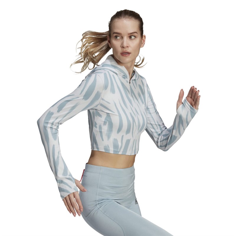 Buy adidas Womens Run Icon Aeroready Allover Print Long Sleeve Top Dash Grey