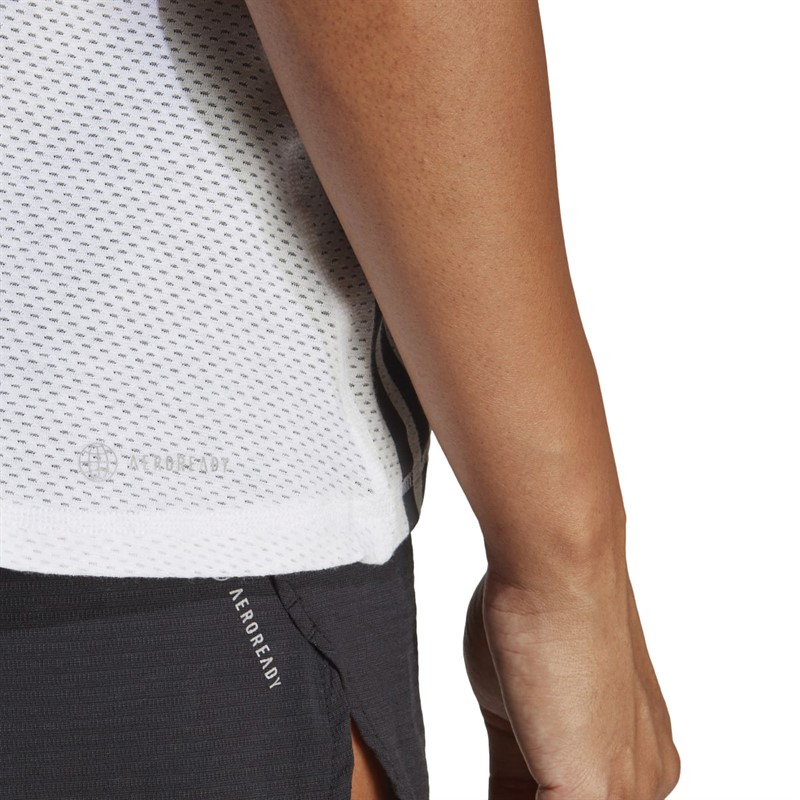 adidas Womens Run Icons Made With Nature Aeroready Tank White