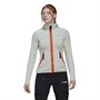 adidas Womens Terrex Tech Lightweight Hooded Hiking Jacket Linen Green/Semi Orange
