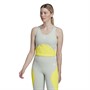 adidas Womens Train Hiit Aeroready Cropped Tank Top Linen Green/Beam Yellow