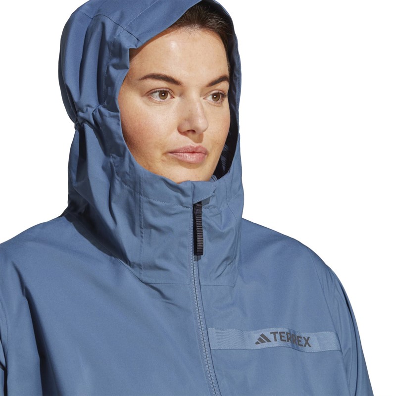 adidas Womens Terrex Multi Rain.Rdy 2.5 Layer Waterproof Jacket (Plus Size) Wonder Steel