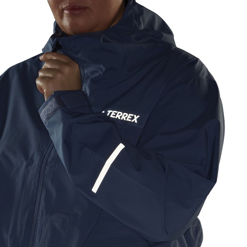 adidas Womens Terrex Multi Rain.Rdy 2.5 Layer Waterproof Jacket (Plus Size) Wonder Steel