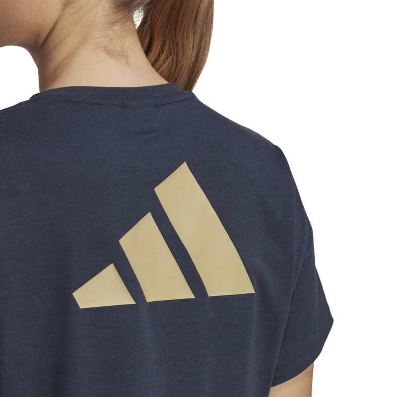 adidas Womens Train Icons Aeroready Graphic Top Legand Ink