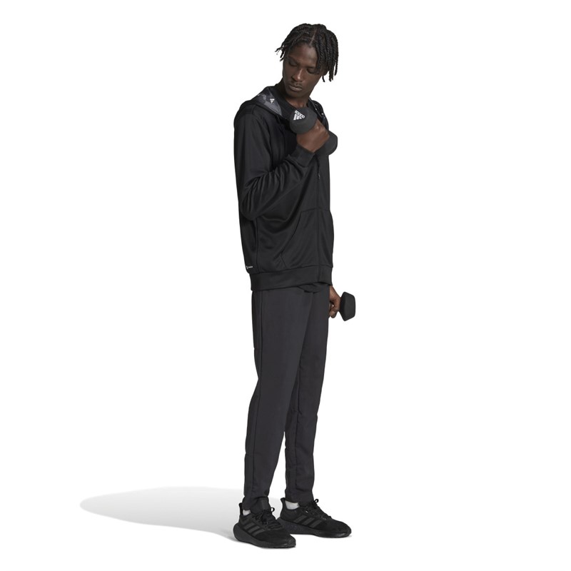 adidas Mens Train Essentials Seasonal Training Full-Zip Jacket Black/Grey Five