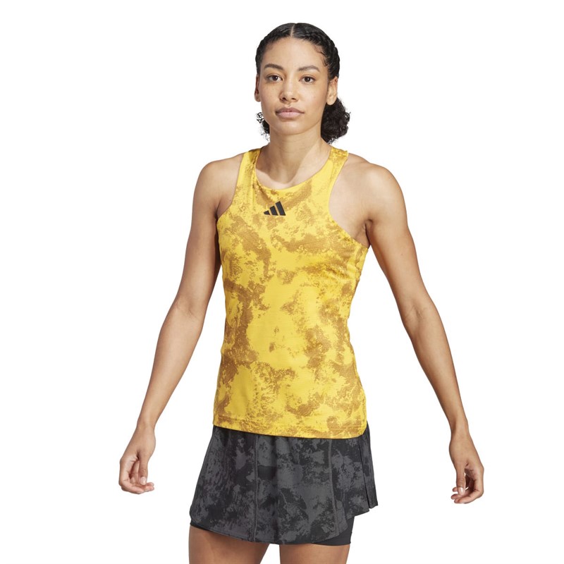 adidas Womens Paris Heat.Rdy Graphic Tennis Tank Top Bold Gold