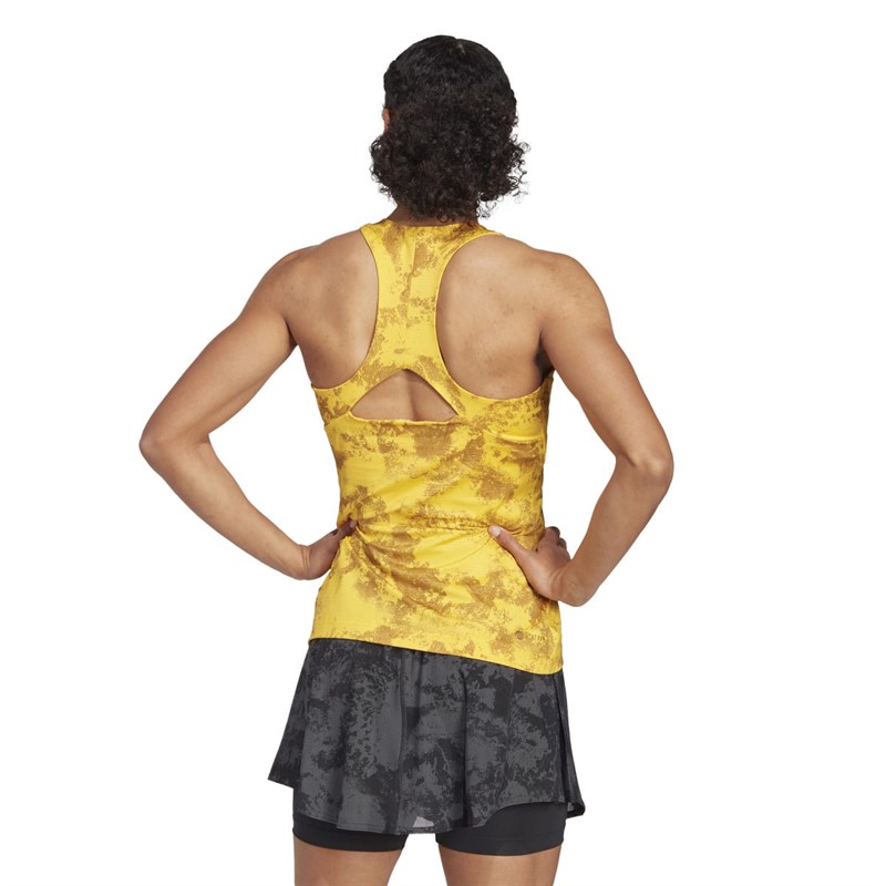 adidas Womens Paris Heat.Rdy Graphic Tennis Tank Top Bold Gold