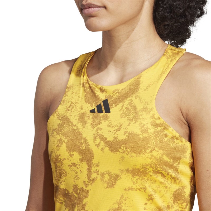 adidas Womens Paris Heat.Rdy Graphic Tennis Tank Top Bold Gold