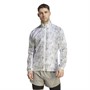 adidas Mens Allover Print Marathon Water-Repellent Running Jacket White/Aluminium/Silver Pebble/Focus Olive