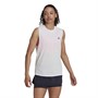 adidas Womens Run Icons 3 Bar Aeroready Muscle Tank White