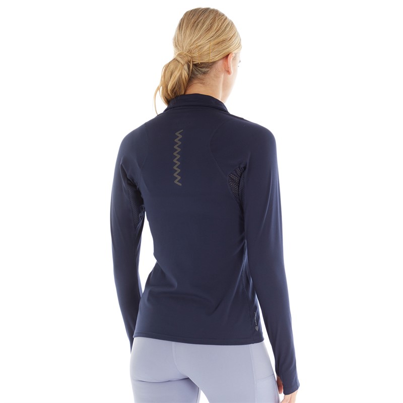 adidas Womens Run Fast Aeroready 1/2 Zip Top Legand Ink