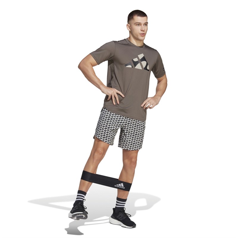 adidas Mens X Marimekko Designed For Training T-Shirt Branch/Light Brown/Black