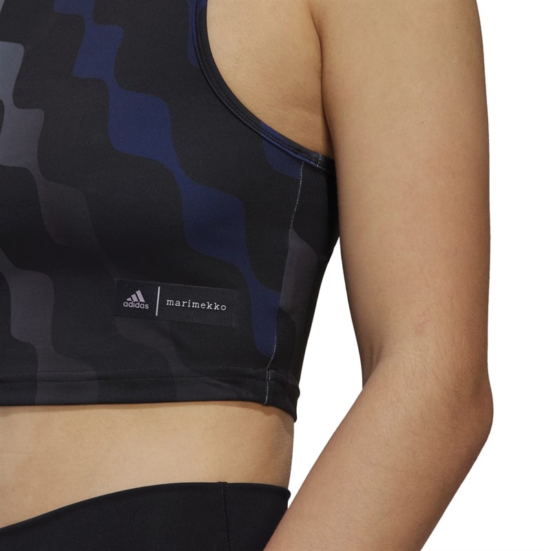 adidas Womens X Marimekko Train Icons Aeroready Printed Cropped Tank Top Black