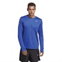 adidas Mens Own The Run Aeroready Long Sleeve Running Top Lucky Blue