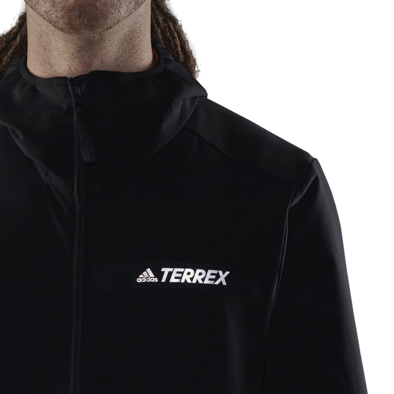 adidas Mens Terrex Multi Water-Resistent Soft Shell Jacket Black/Black