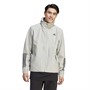 adidas Mens 3-Stripes Rain.Rdy Waterproof Jacket Metallic Grey