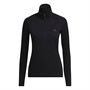 adidas Womens Run Fast Aeroready 1/2 Zip Top Black