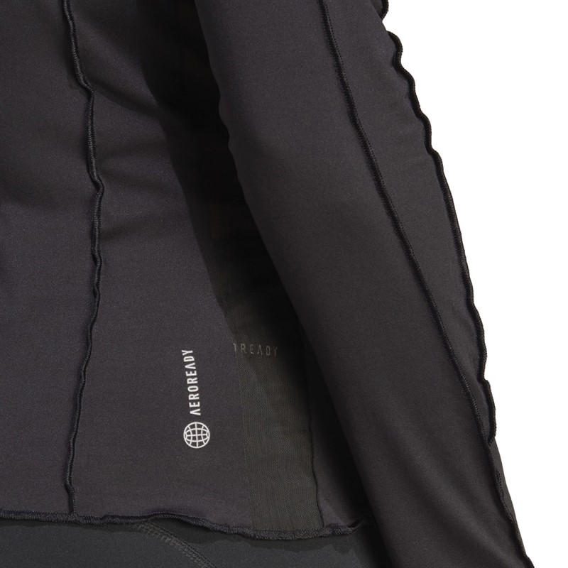 adidas Womens Collective Power Aeroready Half Zip Long Sleeve Top Black