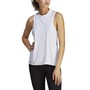 adidas Womens Train Essentials Aeroready 3 Bar Tank Top White