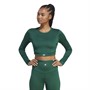 adidas Womens Sports Club Aeroready Cropped Long Sleeve Top Core Green