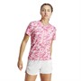 adidas Womens Own The Run Aeroready Camo Top Clear Pink