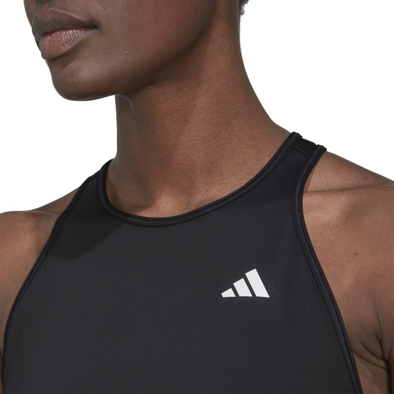 adidas Womens Made For Training Aeroready 3-Stripes Cropped Tank Top Black/White