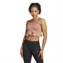 adidas Womens Collective Power Aeroready Frill Crop Top Clay Strata
