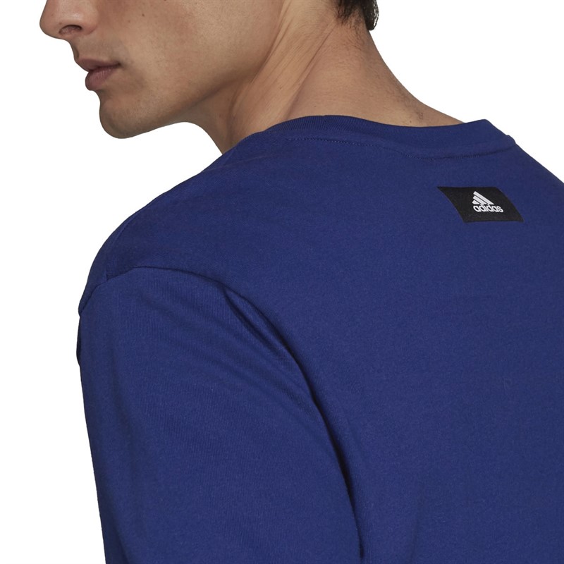 adidas Mens Sportswear Future Icons Logo Graphic T-Shirt Victory Blue