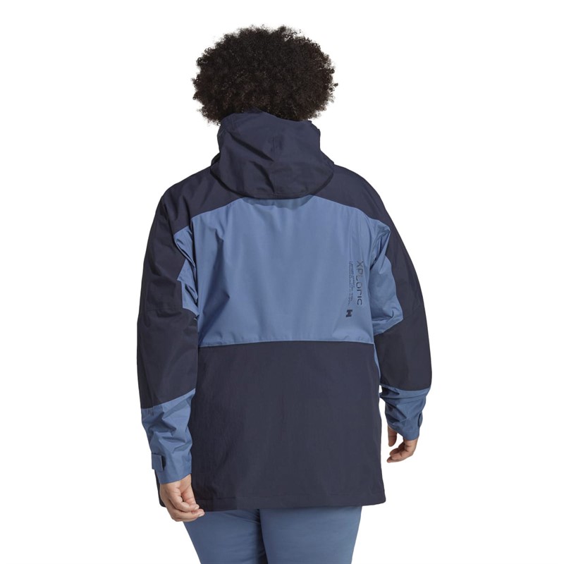 adidas Womens Terrex Xploric Rain.Rdy Waterproof Jacket (Plus Size) Wonder Steel