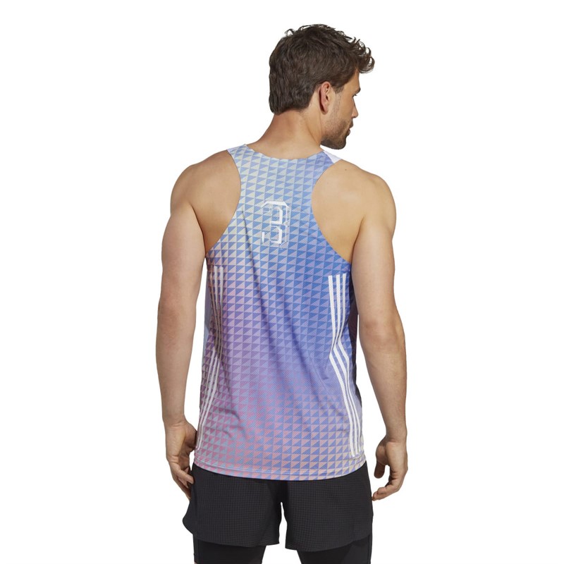 adidas Mens Adizero Sasha Zhoya Signature Aeroready Running Singlet Light Pink/Light Purple
