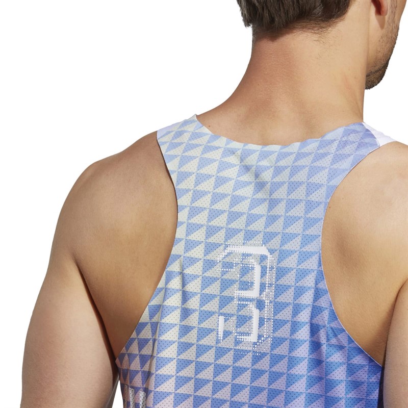 adidas Mens Adizero Sasha Zhoya Signature Aeroready Running Singlet Light Pink/Light Purple