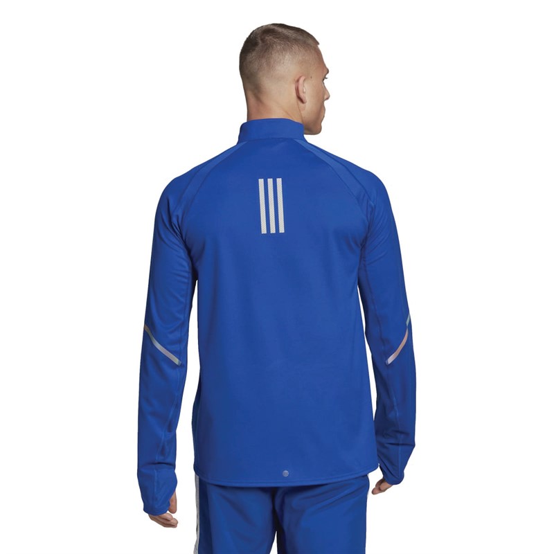 adidas Mens Everydayrun Aeroready 1/2 Zip Running Top Royal Blue