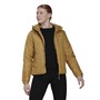 adidas Womens Itavic 3-Stripes Light Hooded Jacket Gold Beige