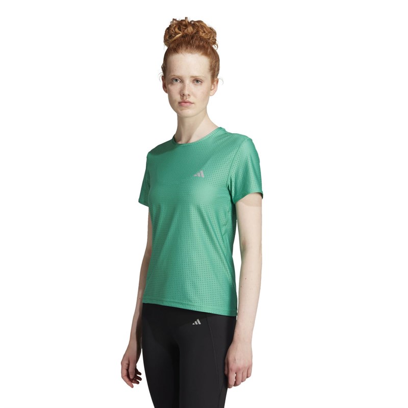 adidas Womens Fast Parley Aeroready Top Semi Core Green