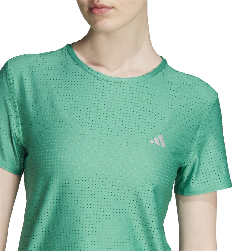 adidas Womens Fast Parley Aeroready Top Semi Core Green