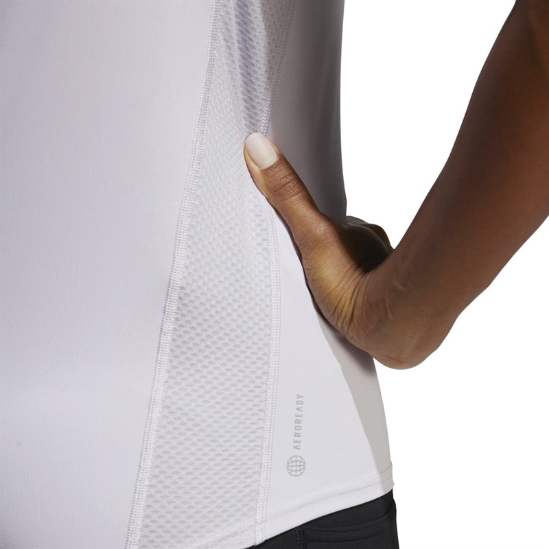 adidas Womens Own The Run Aeroready Top Silver Dawn