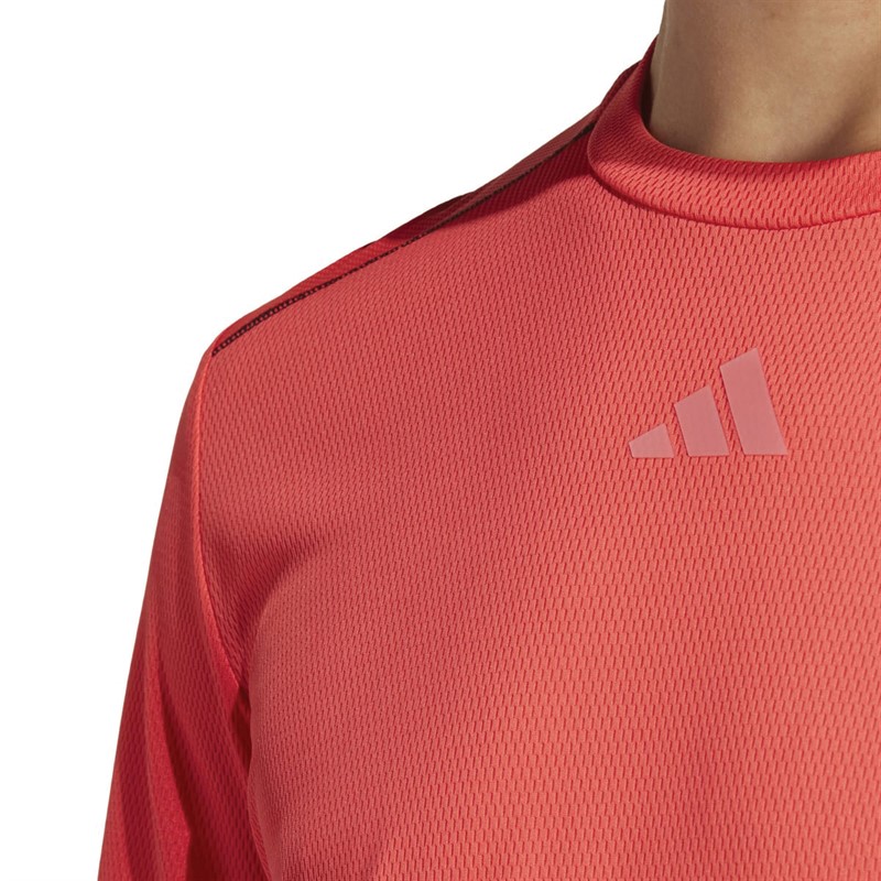 adidas Mens Workout Base Logo T-Shirt Bright Red/Transparent