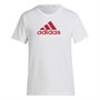 adidas Womens Designed To Move Aeroready Primeblue Logo Top White/Vivid Red