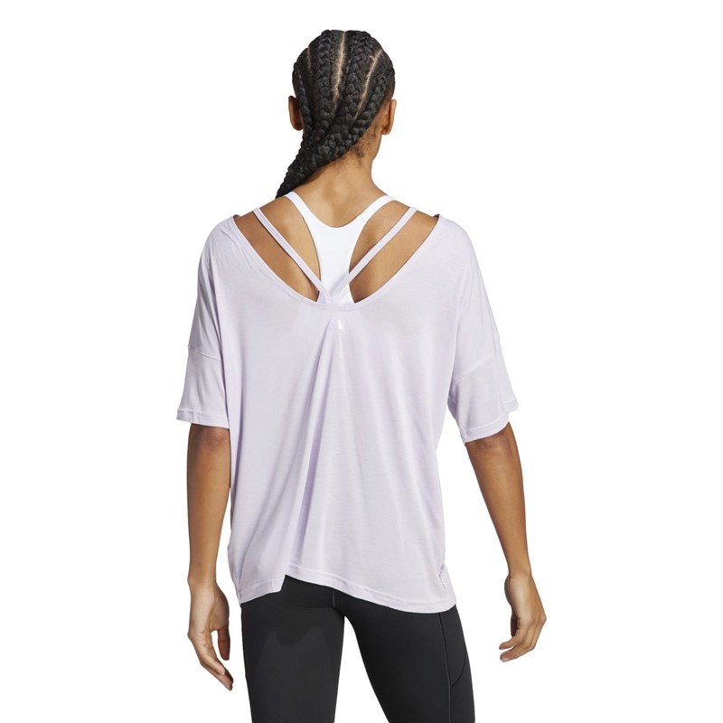 adidas Womens Yoga Studio Aeroready Oversized Top Silver Dawn