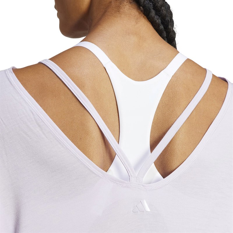 adidas Womens Yoga Studio Aeroready Oversized Top Silver Dawn