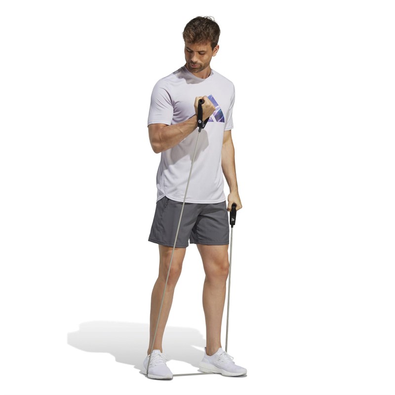 adidas Mens Designed For Movement Hiit Training T-Shirt Silver Dawn/Black